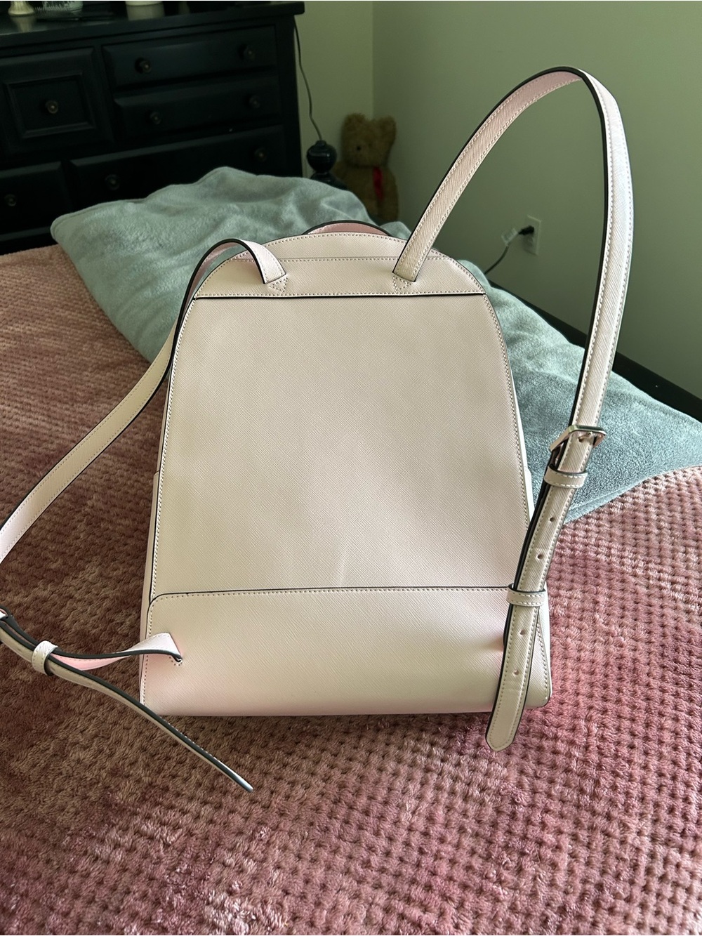 kate spade Leather Backpack in Blush Pink and Cream with Gold Hardware - Picture 3 of 7